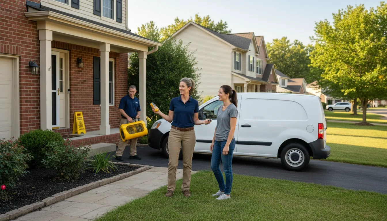 Residential water damage restoration in Bluff Springs, IL